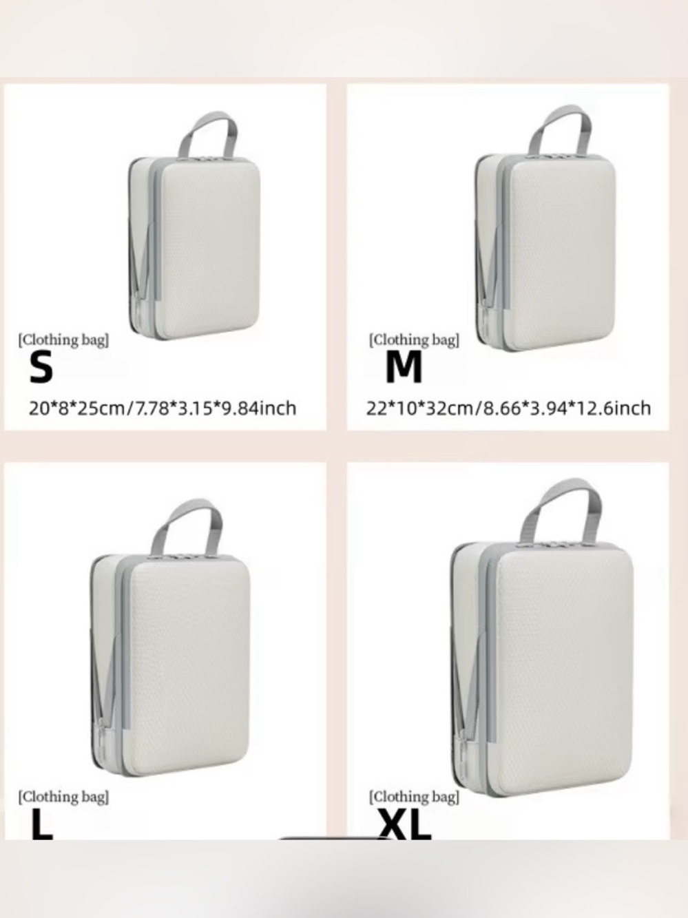 Beige Travel Storage Organizer Set - 4 Piece - Picture 4 of 7